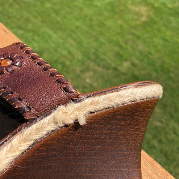 Mila Paoli brown leather wedge sandals size 6 - Picture 5 of 12